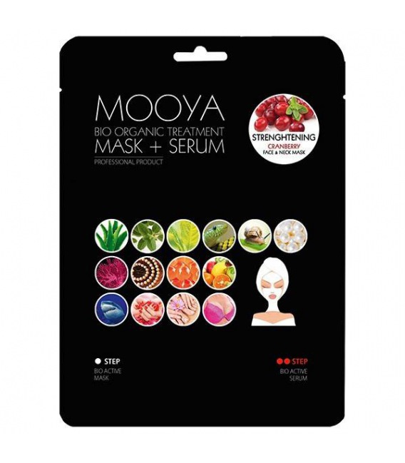 Beauty Face Masque + Serum Mooya Bio Organic Strengthener Of The Skin With Cranberry Extract