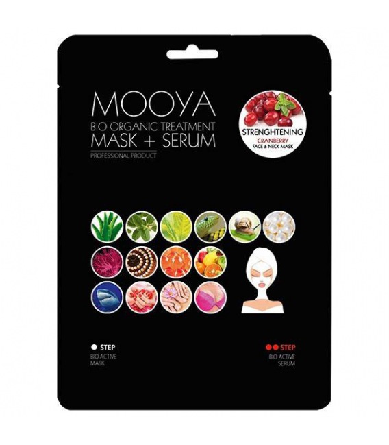 Beauty Face Mask + Serum Mooya Bio Organic Strengthener Of The Skin With Cranberry Extract