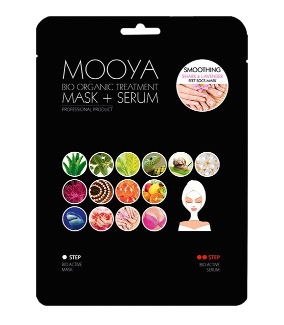 Beauty Face Mask + Serum Mooya Bio Organic Exfoliation And Nutrition For Feet Rough