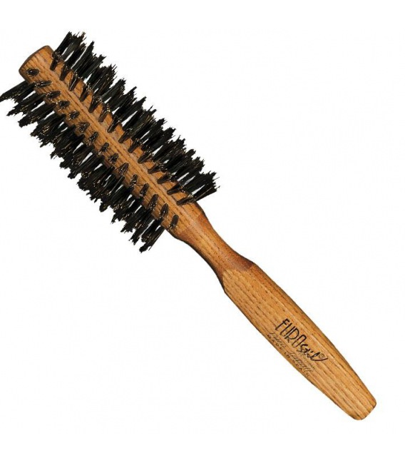 Eurostil Round Wood Brush 100% Wild Boar Bristles 18mm