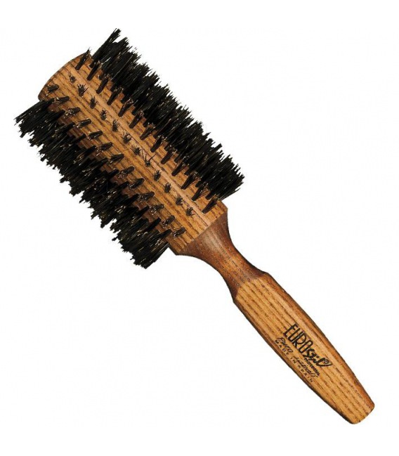 Eurostil Round Wood Brush 100% Wild Boar Bristles 33mm