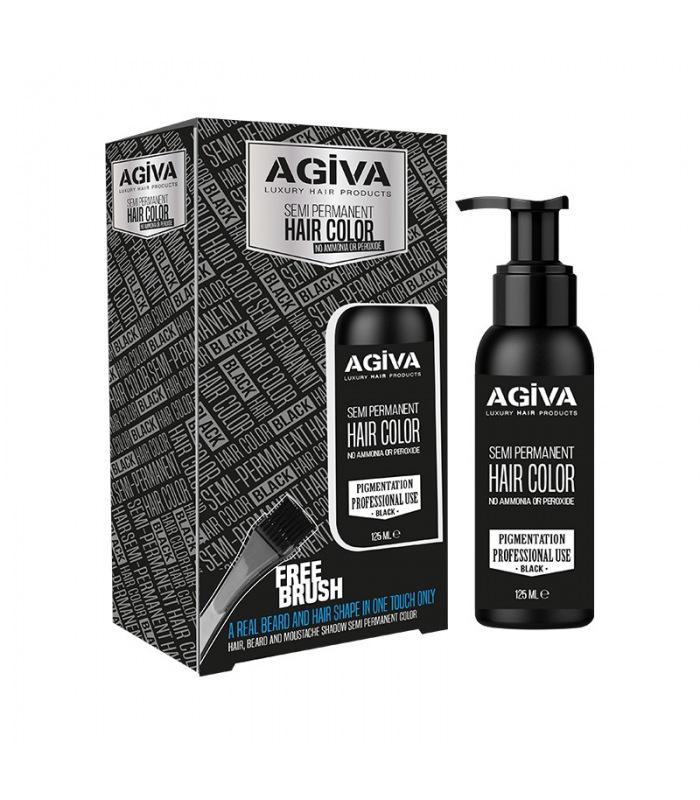 Agiva Semi Permanent Hair Color Black Beard Tint 125ml