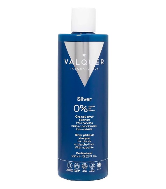 Valquer Shampoo White Hair And grey Silver Platinum 0% 400ml