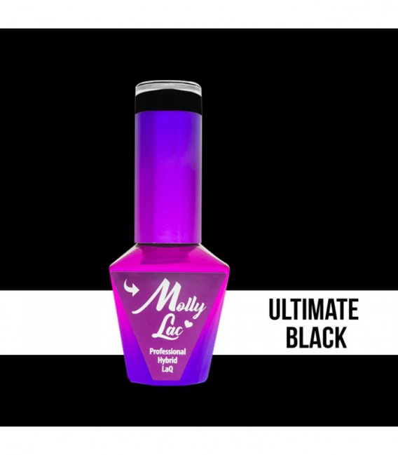 Molly Lac Esmalte semipermanente Ultimate Black 10 ml