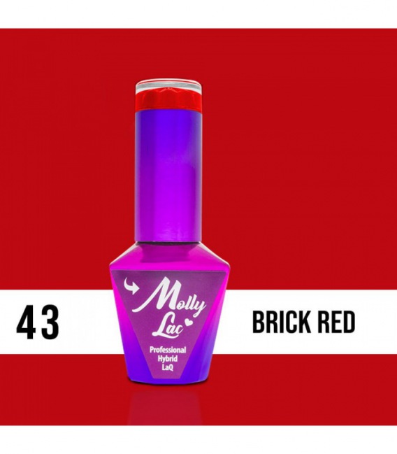Molly Lac Esmalte semipermanente Brick Red 10 ml 43