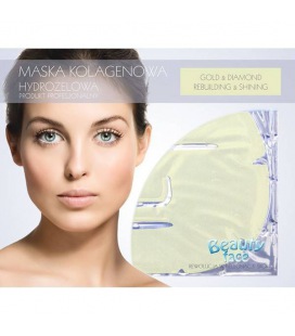 Beauty Face Colágeno Pro Mask Reconstructora E Iluminadora Con Diamante Y Oro