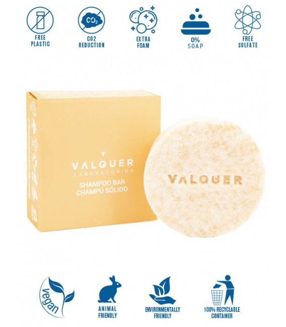 Valquer Champú Sólido Sunset Sin Sulfatos Familiar 50g, 