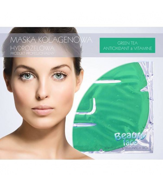 Beauty Face Colágeno Pro Máscara Facial Antioxidante Com Chá Verde,