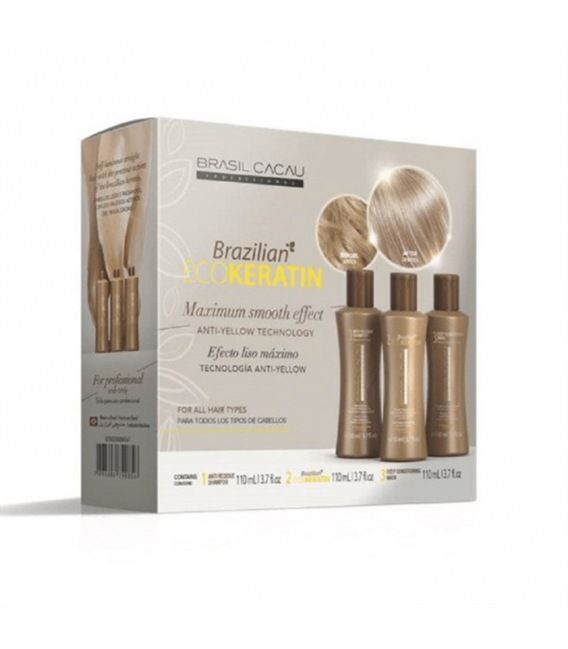 Brasil Cacau Brazilian Ecokeratin Tratamento de Alisamento (3 X 110ml)